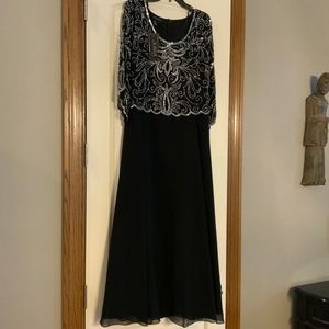 JKARA black beaded gown size 8 new with tags